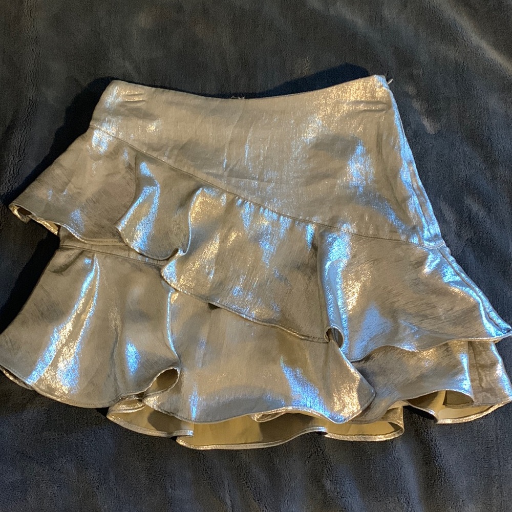 Zara metallic effect skort